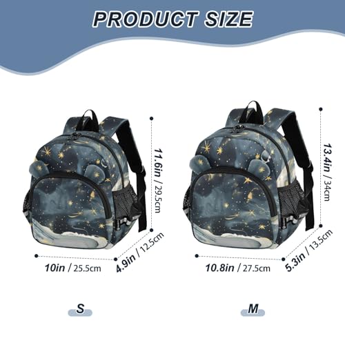 Kid's Backpack for Boys & Girls Toddler Bag Star and Moon Marble Backpack with Safety Leash2
