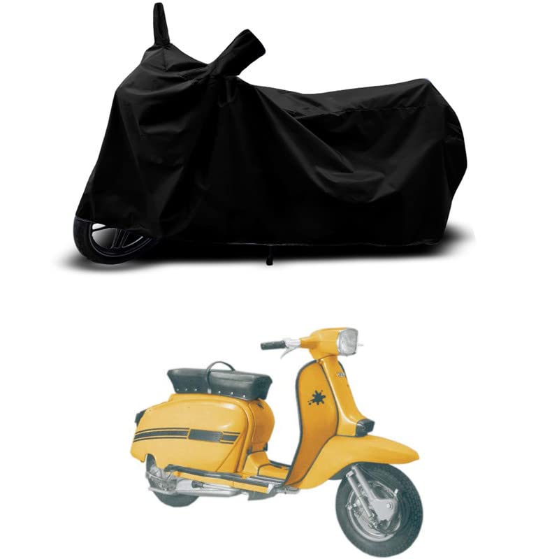 Image of 100% Scratchproof /UV-Rays /Heat Protection /Birds Dropping /Water Resistant /Dust Proof /Waterproof /Full Bike Scooty Two Wheeler Body Cover Compatible for Lambretta GP 200 All Varients[Black]