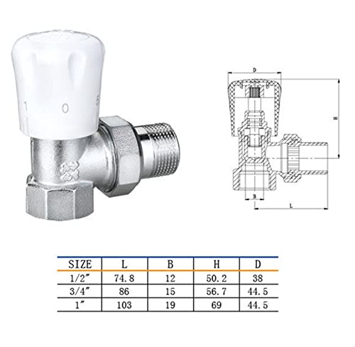 Vanne de thermostat 1/2 pour radiateur de chauffage à angle - 5