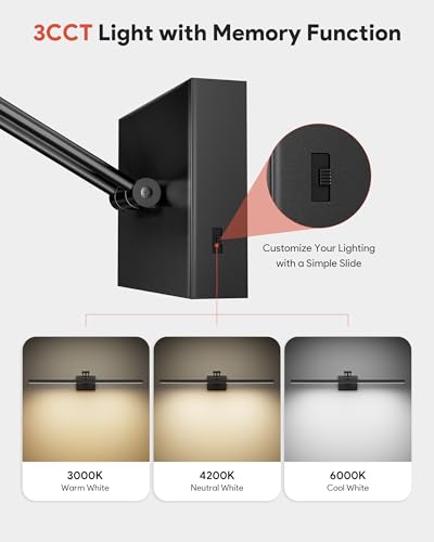 Image of VONLUCE 30 inch Modern LED Bathroom Vanity Light, Matte Black | 3CCT, Flicker-free, 360 Rotatable Head & Swing Arm, IP44 waterproof Bathroom Light Fixture Over Mirror for Bathroom, Picture
