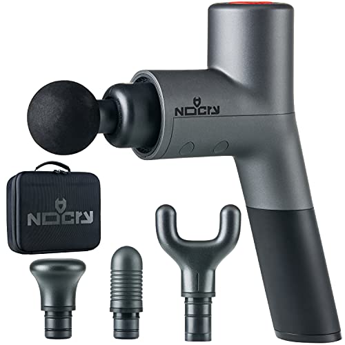 NoCry Professional Deep Tissue and Muscle Massage Gun; Cordless and Handheld with 5 Speeds (max 3200 BPM) and 4 Attachment Heads; Relief for Athletes, Office Workers