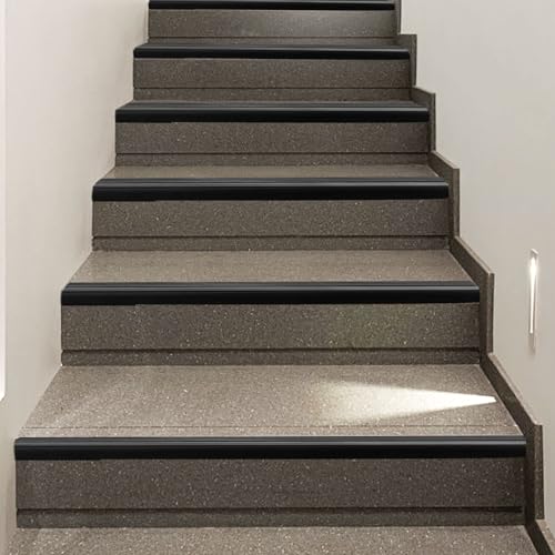 Treppenkantenprofil Selbstklebend, 4M Rutschfestes Treppenprofil Kantenschutz, Stufenschutz für Innen und Außen, Treppenschutz Anti-Rutsch Leiste (4M)