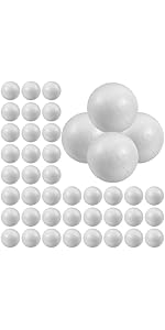50 Schaumstoffbälle 5cm - Weiße Bastelkugeln Für Kunsthandwerk & Dekoration