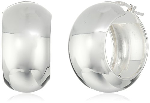 Amazon Collection Sterling Silver Wide Hoop Earrings