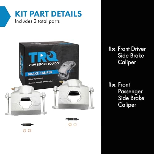Image of TRQ Front Driver and Passenger Side Brake Caliper Set Hardware Compatible with 79-95 Chevrolet G10 G20 79-95 GMC G1500 G2500 81-82 Checker Marathon