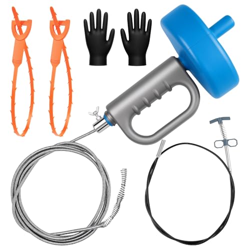 JOYUMY 33ft Drain Snake Auger, Plumbing Snake Drain Hair Clog