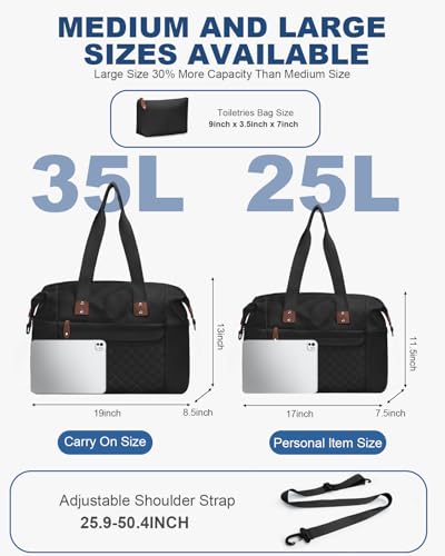 Travel Duffle Bag, Waterproof Weekender Overnight Hospital Bags for Women Men with Toiletry Bag Lightweight Carry on Personal Item Duffle Gym Bag for Travel, Airplanes, Sports3