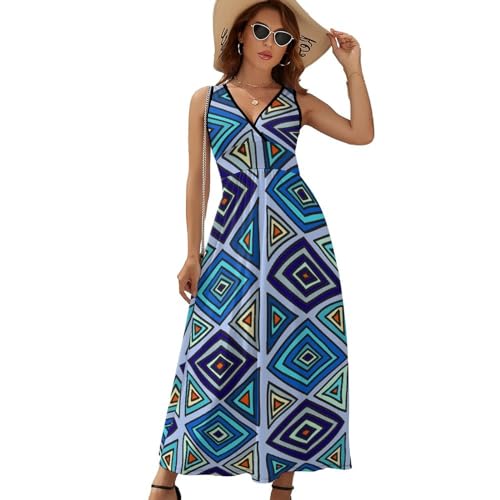 Robe longue d'été col V sans manches : la solution anti-chaleur pour la plage