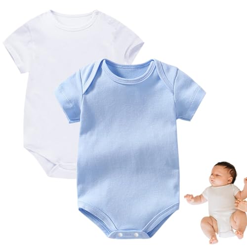 Unisex-Baby-Bodys, 2 Stück pro Packung, einfarbige Baby-Bodys,...