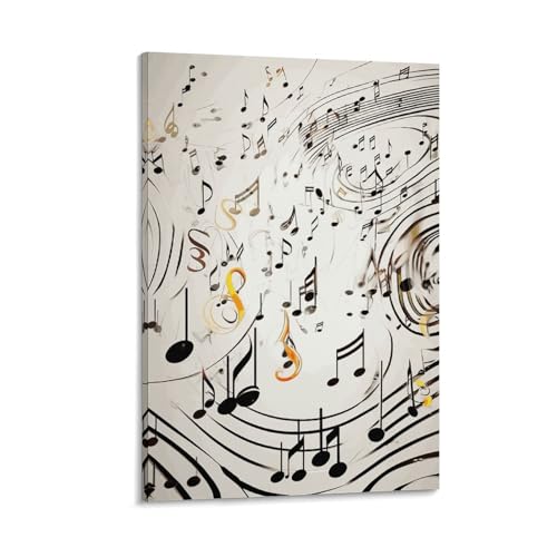 Peinture sur toile notes de musique décoration murale pour salon