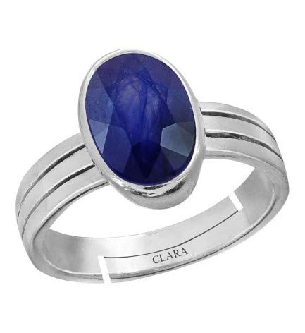 Clara Blue Sapphire Neelam 9.3cts or 10.25ratti Stone Silver Adjustable Ring for Men (B0752J6NNF) Amazon Price History, Amazon Price Tracker