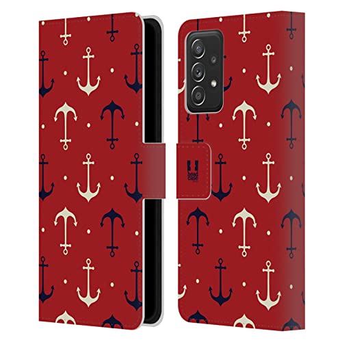 Funda Galaxy A52 anticaídas tipo libro con cierre magnético y diseño marino azul