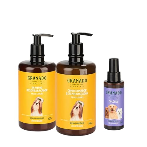 Combo Shampoo + Condicionador Granado Pet Desembaraçador de Pelos Longos + Colônia