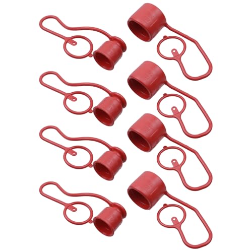 Image of HEVSTIL 4 Sets Dust Caps Plugs for 1 /2 inch Flat Face Hydraulic Quick Connect Couplers, Rubber Covers for 1 /2 inch Body Bobcat Skid Steer Flat Face Couplings