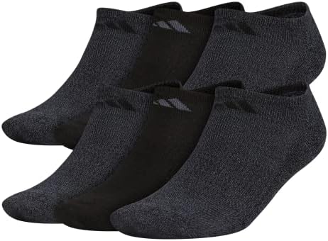 adidas Men's Athletic Cushioned No Show Socks 6 Pairs
