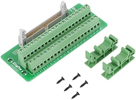 IDC40P 40Pin Male Header Breakout Board Terminal Block Connector PLC Interface with Bracket Suitable for PLC