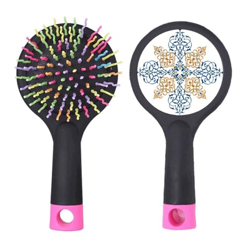 Brosse à cheveux démêlante salon à coussin d'air et motif floral imprimé moderne