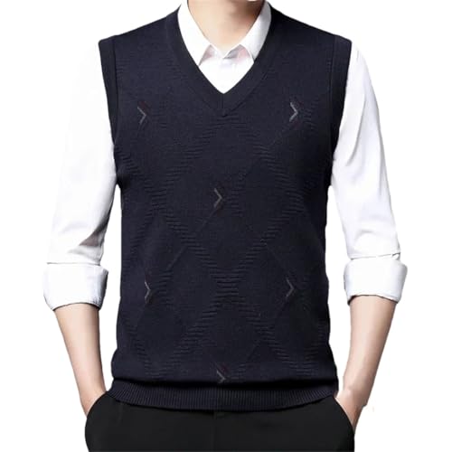 Men's V-Neck Casual Warm Sweater Vest Comfortable And Soft Knitted Business Casual Top