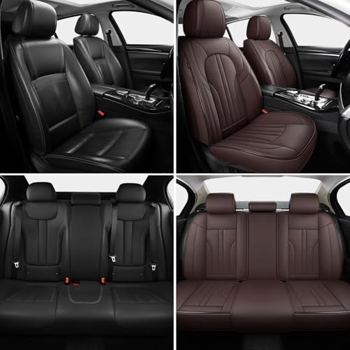 Image of MINGBRON Car Seat Covers,Car Seat Protector Waterproof,Seat Covers Full Set, Car Seat Protectors,Automotive Seat Covers Fit for Most Cars Brown