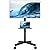 Mobile TV Cart for 23-60 Inch LED LCD Flat Curved Screens TVs, Rolling TV Stand with Locking Wheels Holds Up to 88lbs, Height Adjustable Portable Floor Stand with Media Shelf Tray, Max VESA 400x400mm