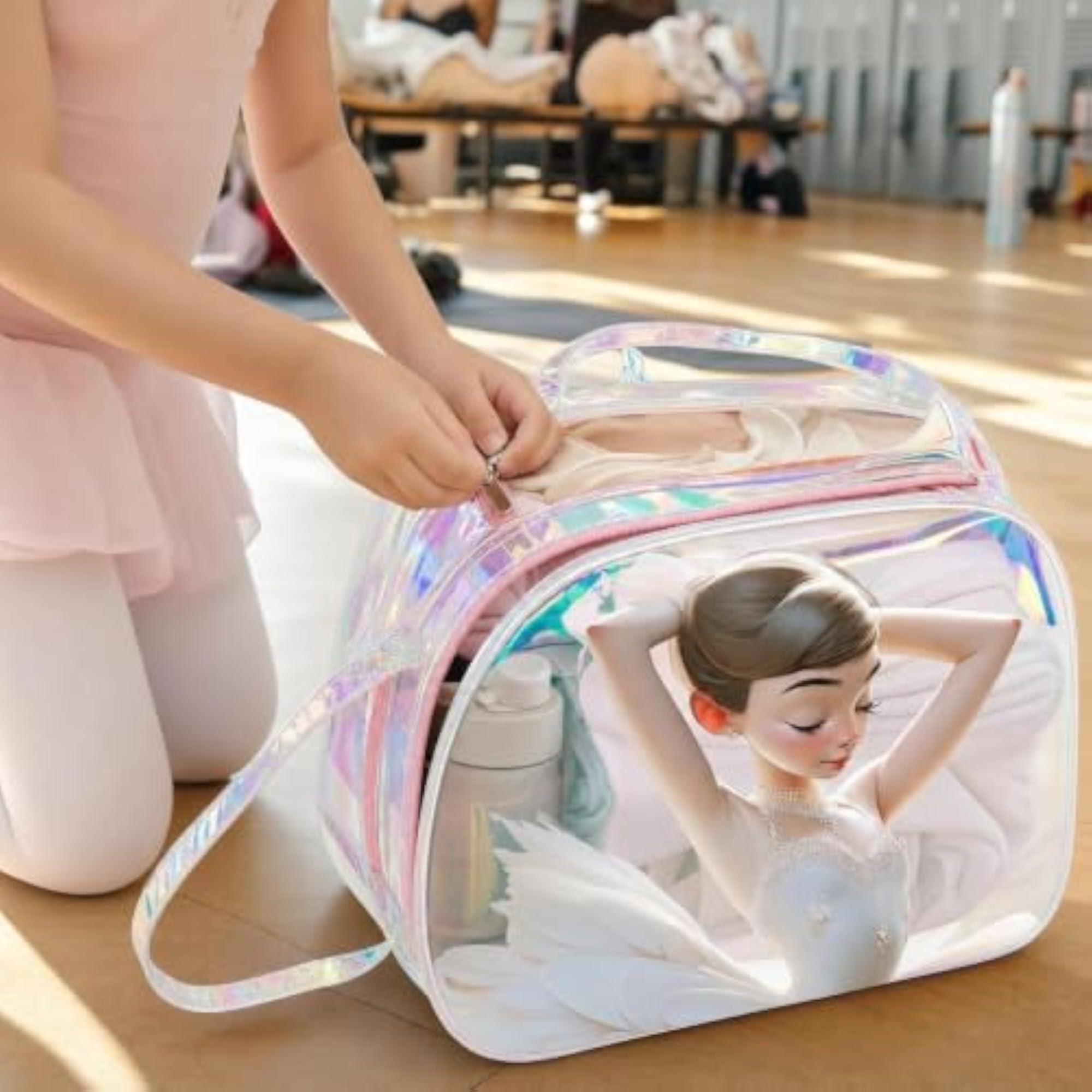 Kids' Portable Ballet Practice Clothes Storage Handbag