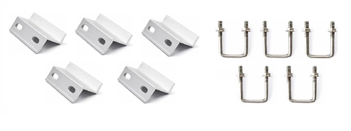 Solar Panel Installation End Clamp with Bolt, U Shape Nut & Washer, Solar Panel Mounting Accessories. Pack contains 5 Nos 30 MM End Clamp, Double Hole and 5 Nos U Bolt-image-29
