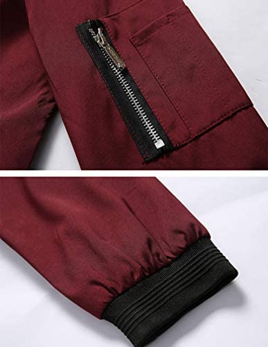 Pasok Men's Lightweight Softshell Coat Sportwear Zipper Windbreaker Flight Bomber Jacket Khaki Xl #TOP4