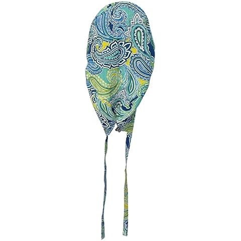 IUPTOWN CHIC Bouffant Working Cap with Buttons for Women & Men - Adjustable Hat with Elastic for Long, Short Hair (Paisley) Cover