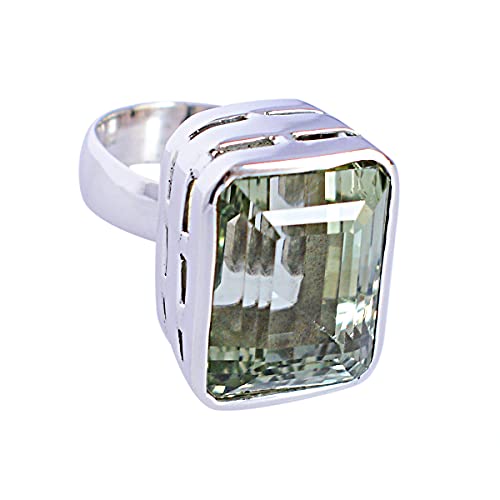 Anillo de amatista verde en plata para lucir en cenas y eventos