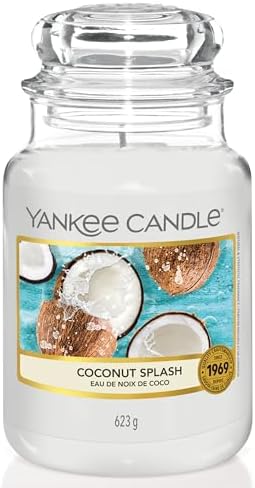 Yankee Candle Coconut Splash Vela Aromática en Frasco Grande, Bla...