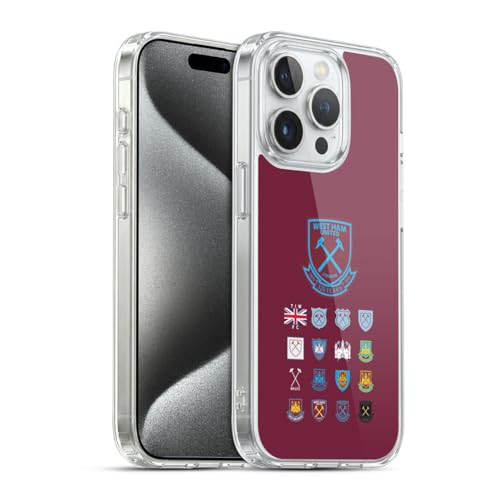 Funda para iPhone 15 Pro Antideslizante Gel Suave con Escudo West Ham United