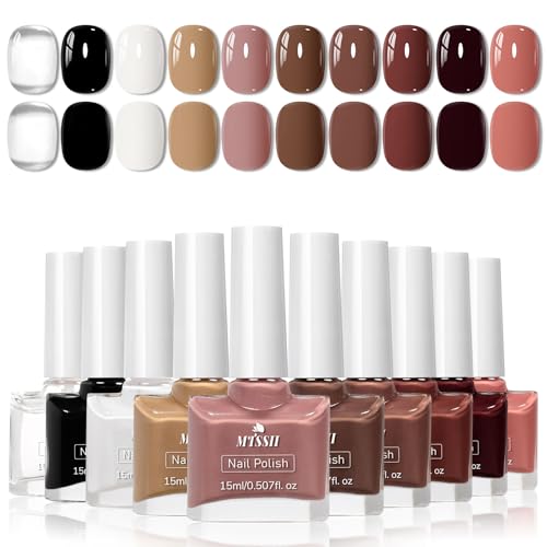 Set 10 Esmaltes de Uñas Nude y Marrón Secado Rápido miniatura 1