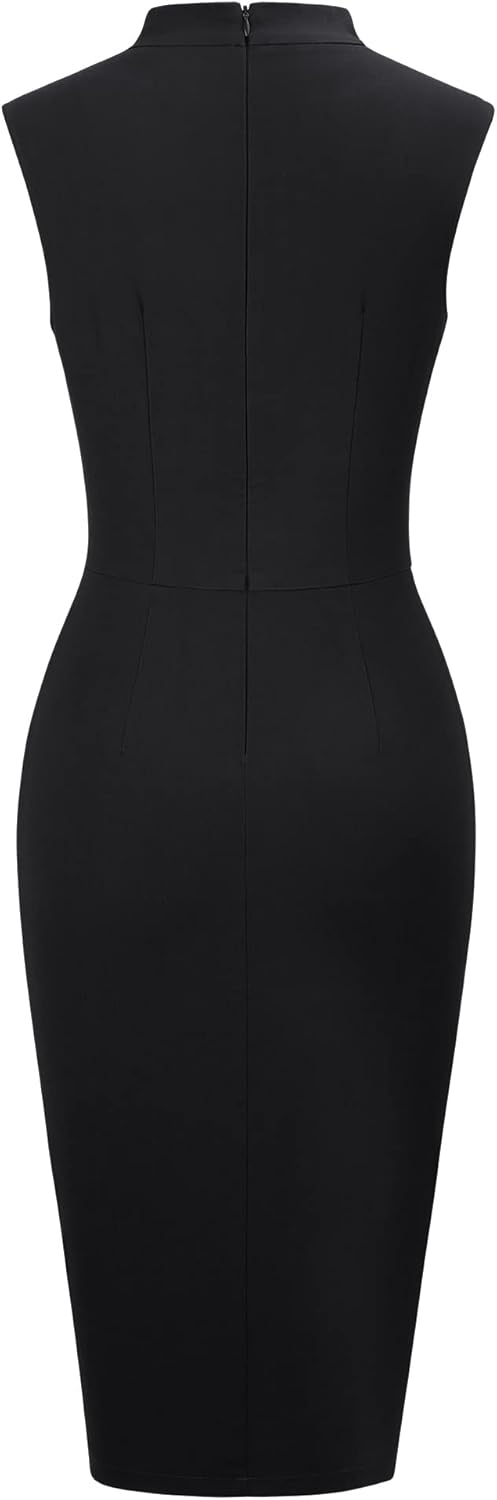 MUXXN Women's Audrey Hepburn Style Cute Little Black Dresses High Waist Bodycon Homecoming Dress - Image 4