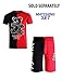 SCREENSHOT-S11113 Mens Hip-Hop Ultra Premium Quality Tee - Shiny Cartoon Teddy Bear Patch Embroidery Gel Print T-Shirt-Black/Red-Medium