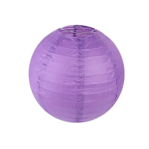 Surwin 4",6",8",10",12",16" Paper Lanterns, 10pcs Chinese Lanterns Biodegradable Paper Lampshades, Colourful Paper Lanterns for Weddings Baby Shower Celebrations Garden Party Decor (8",purple)