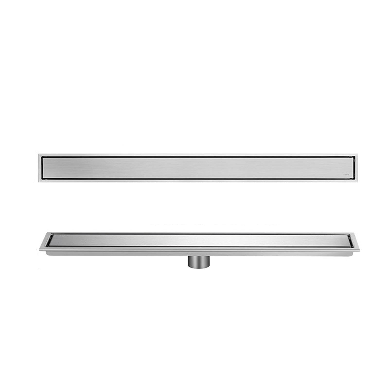 YIHANWUU Shower Drain 2 in 1 Tile Insert & Cover,Shower Floor Drain Hair Catcher,Linear Shower Floor Drain/Brushed/10 * 80Cm