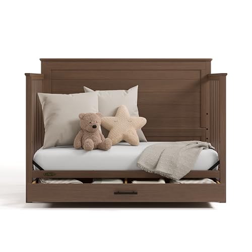 Graco Tristan 5-in-1 Convertible Crib with Drawer (Hazelnut) – GREENGUARD Gold Certified, Fits Standard Crib Mattress, Premium Handle, Converts to Toddler Bed, Daybed, and Full-Size Bed - Image 5