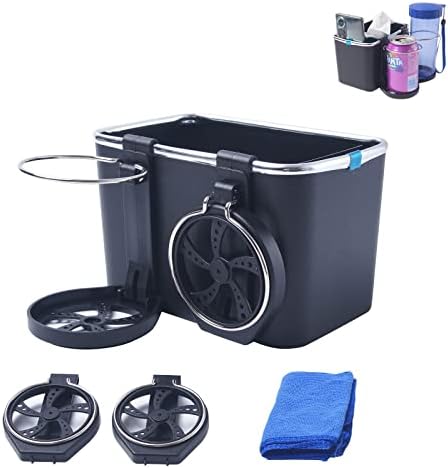 Upgraded Car Armrest Storage Box Water Cup Holder, Car Console Organizer with 4 Foldable Cup Holders, Universal Multifunctional Ar black 4 Cup Holder A-3 car cup holder-3