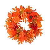 Herbstkranz 50 cm künstlicher Herbstkranz mit Ahornblättern und