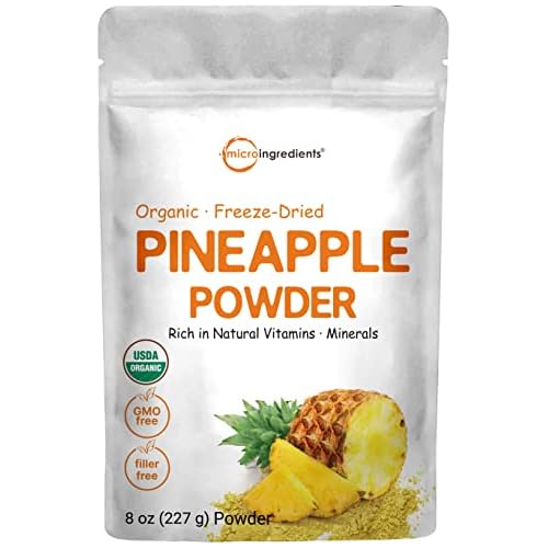 Organic Pineapple Powder, 8oz | 100% Natural Fruit Powder | Freeze-Dried Pineapples Source | No Sugar & Additives | Great Flavor for Drinks, Smoothie,