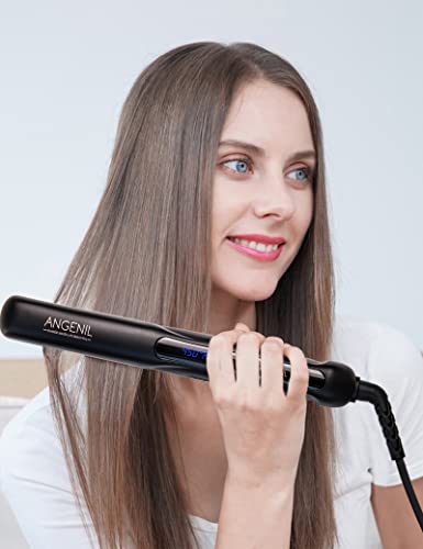 ANGENIL Hair Straighteners for Women, Travel Dual Voltage Ceramic Flat Iron Hair Straightener and Curler 2 in 1, Fast Heating, LCD Display, Adjustable Temp (160℃- 230℃) - Image 2
