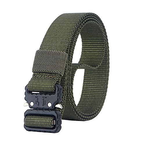 Image of 1 Inch Nylon Tactical Belt Quick Release Metal Buckle Heavy Duty Military Sports Skinny Webbing Work Belts for Men
