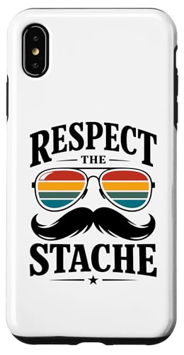 Funny Mustache respect The Stache ���g�� �r���e�[�W �t�F�C�V�����w�A �X�}�z�P�[�X iPhone XS Max �p