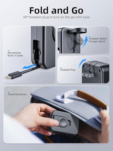 AFLYDOG 2-in-1 Apple Watch & iPhone Wall Charger w/ Built-In Retractable Lightning Cable - image 2