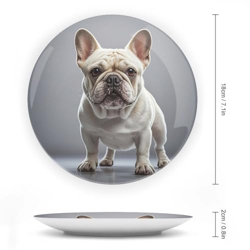 Plato Decorativo French Bulldog de Porcelana Ósea 7 in miniatura 2