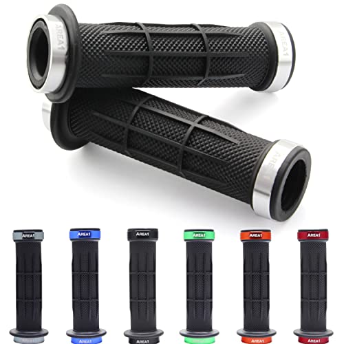 Area1 Puños de Manillar Moto para Mission 125 200 City, Madison 125 150 180 200 250 400, F18 Warrior 125, Phantom MAX 250, Blog 125 160 (Stripe,Plata,22/24/25mm)