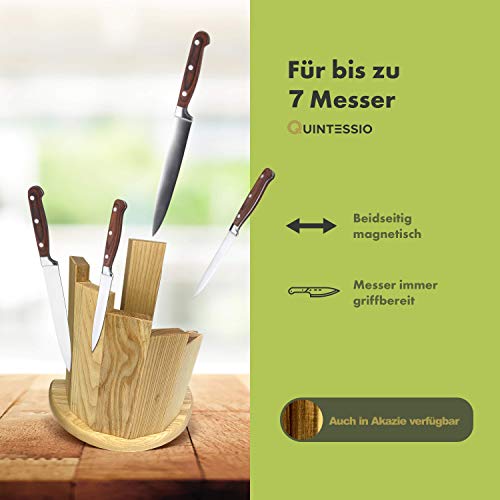 QUINTESSIO Magnetische Messenblok zonder Messen - Halfronde Magnetische Houten Messenhouder - XL-Messenplank met Extra… - Afbeelding 5