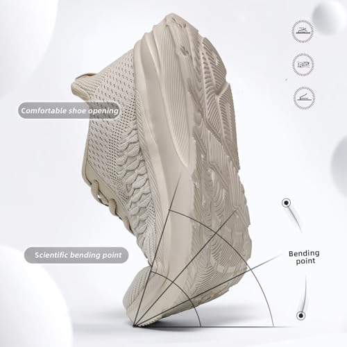 Image of Men's Wide Toe Walking Shoes Casual Trail Running Sneakers Cross-Trainer Tennis Non Slip Athletic Gym Workout Soft Sole Khaki