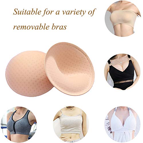 Ondy Bra Insert Pads 2 Pairs, Round Breast Enhancers,Invisible Bra Push Up Pad For Yoga Sports Bra #TOP6