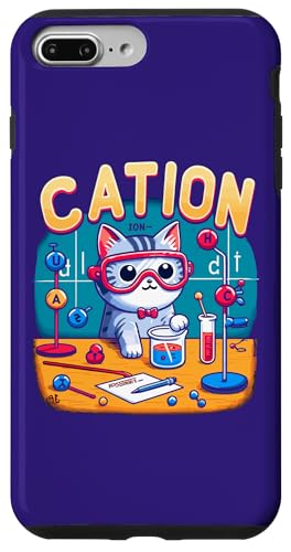 Carcasa para iPhone 7 Plus/8 Plus Cation - Funny Chemistry Humor Science Teacher Cute Cat Pun